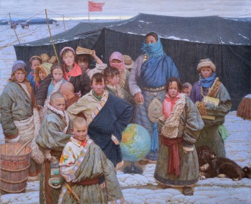中国 Painting - ガハイ・チベット語の市場